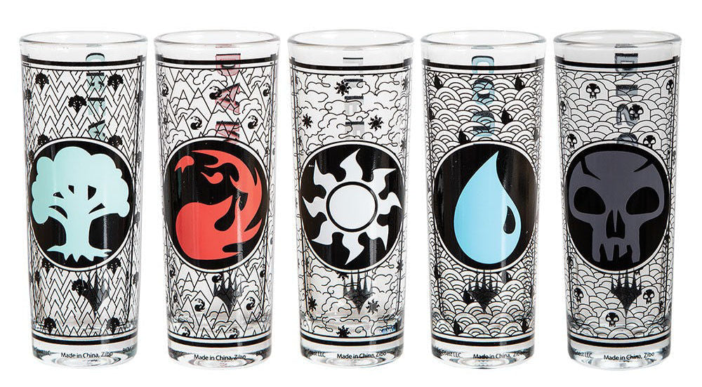 Magic the Gathering Tall Shooter Glasses - Set of 5 (2 oz. Each)