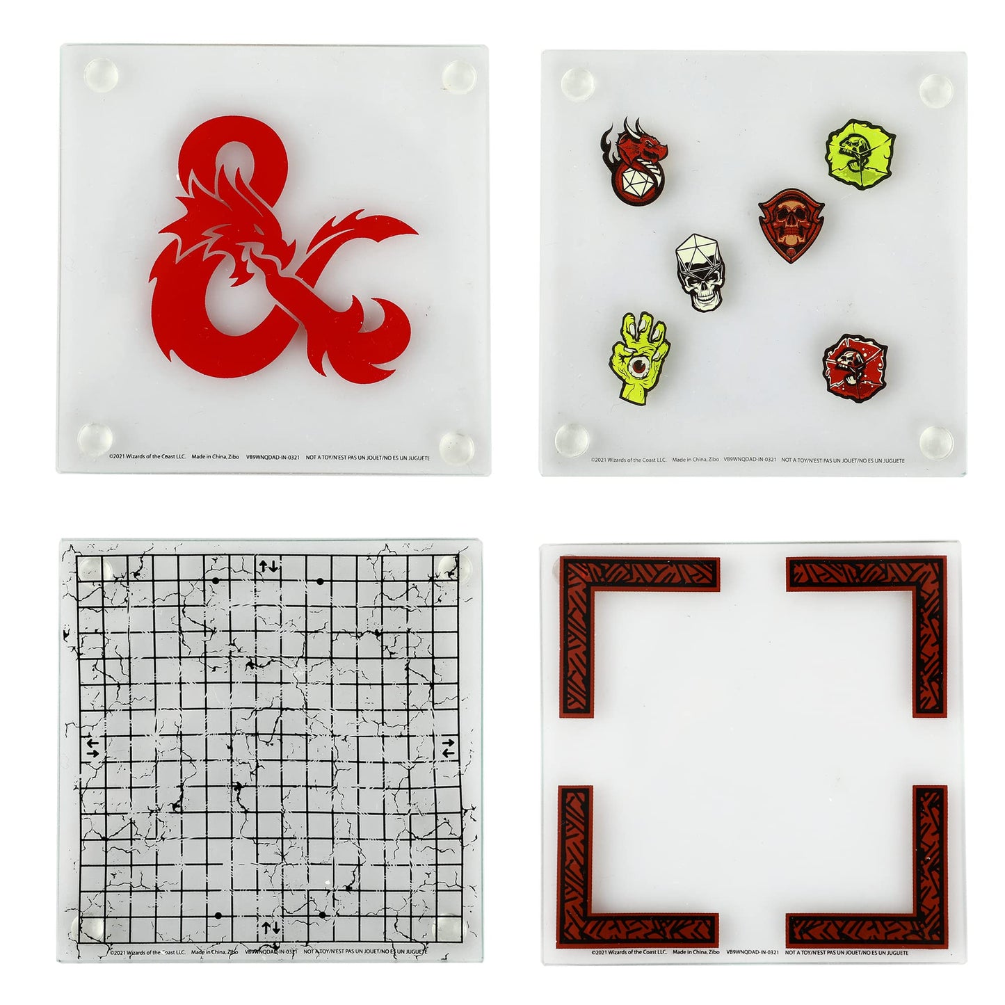 Dungeons & Dragons - Stacking Glass Coasters (Set of 4)