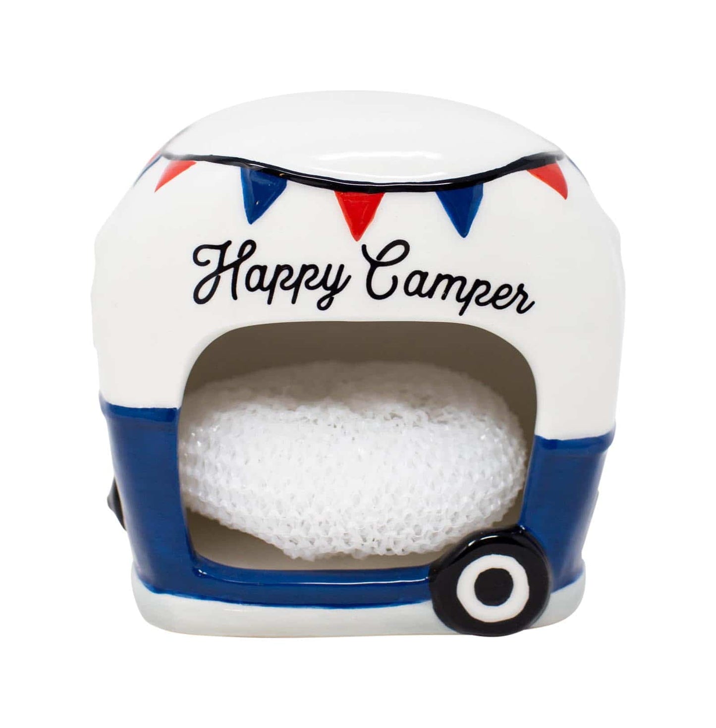 Happy Camper - Earthenware Scrubby Holder with Scrubby