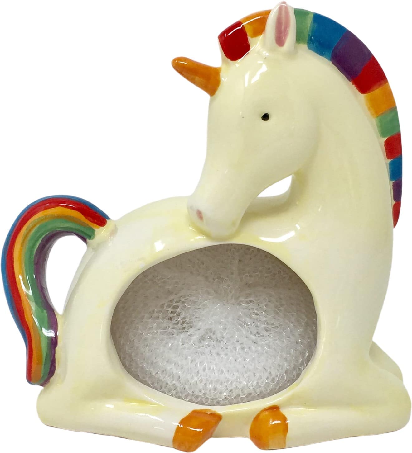 Rainbow Unicorn - Earthenware Scrubby Holder
