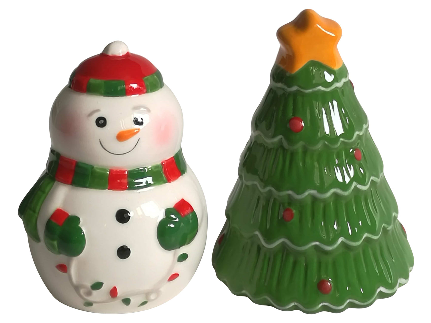Snowman & Christmas Tree - Salt & Pepper Shakers