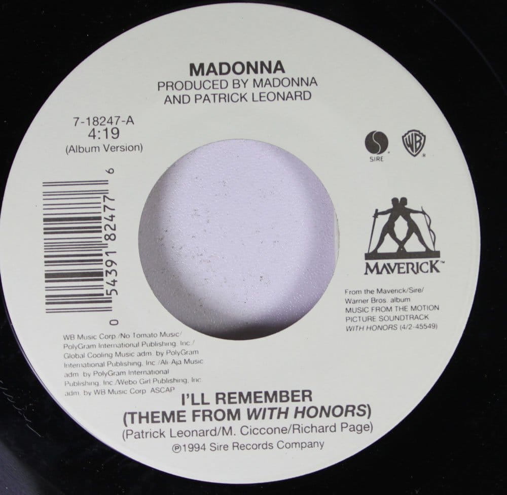 Madonna I'll Remember (Theme from With Honors / Secret Garden