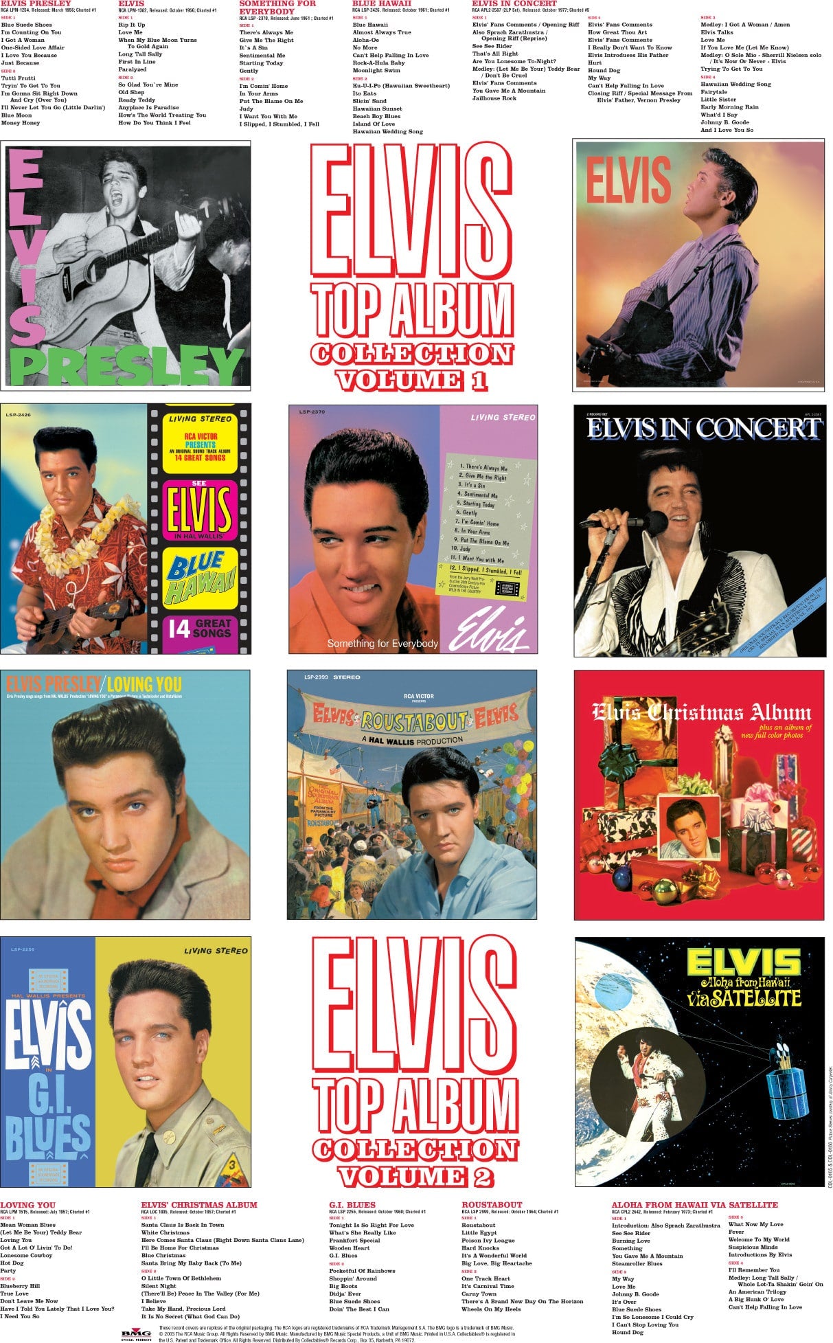 Elvis Presley - Top Album Collection Volumes 1 & 2 - Poster