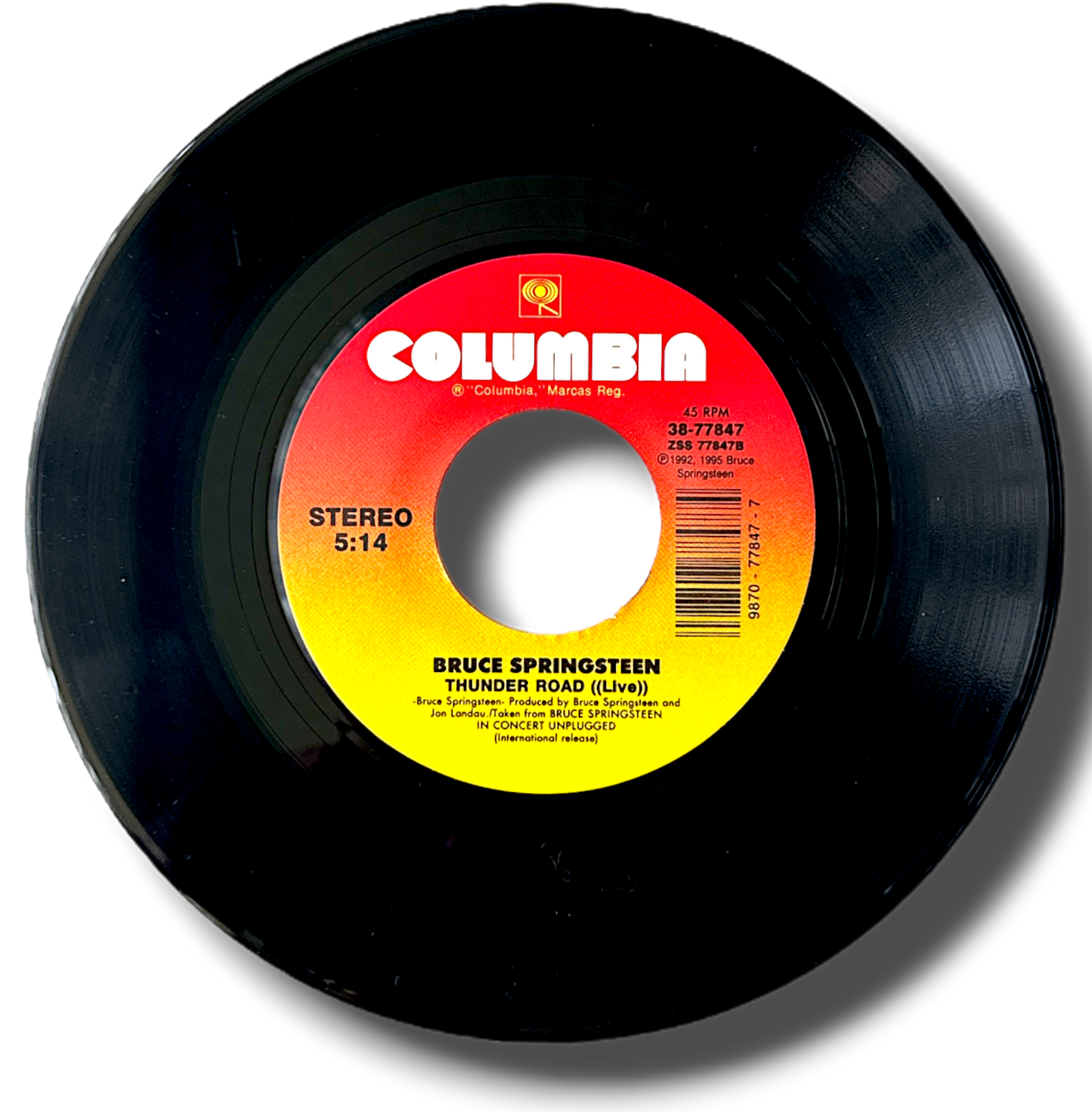 Bruce Springsteen - Secret Garden / Thunder Road (Live Unplugged Concert) - 7" Vinyl-45 rpm (New)