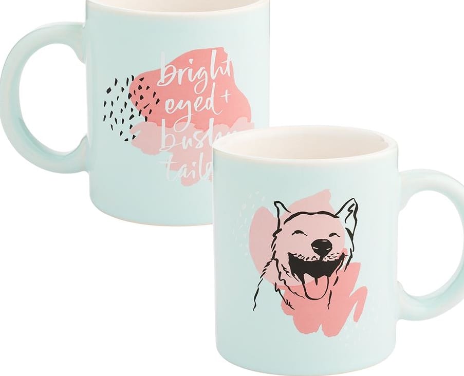 Dog - Bright Eyed and Bushy Tailed - 12 oz. Ceramic Mug (Chelsea Petaja)