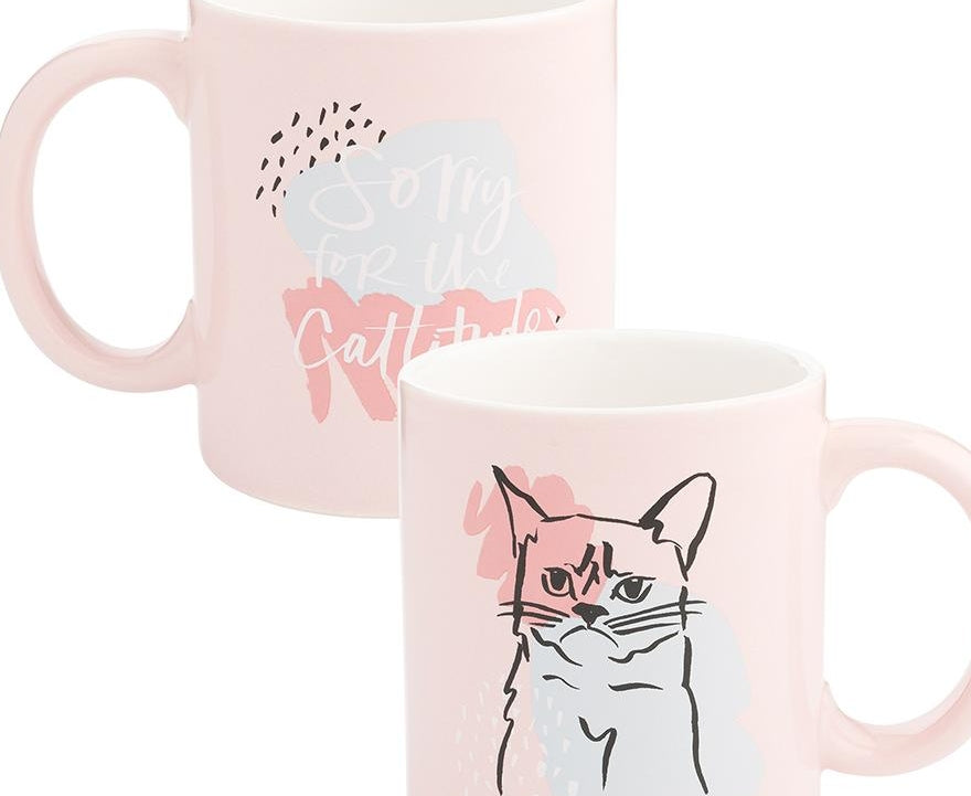 Cat - Sorry For The Cattitude - 12 oz. Ceramic Mug (Chelsea Petaja)