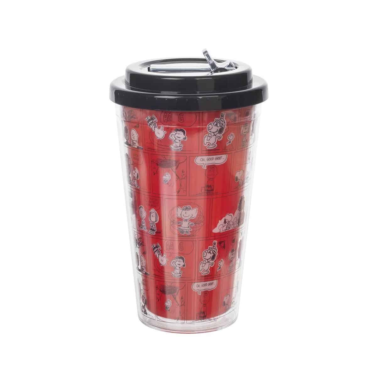Peanuts - Cartoon Comic Strip 16 Oz. Flip Cup Travel Cup