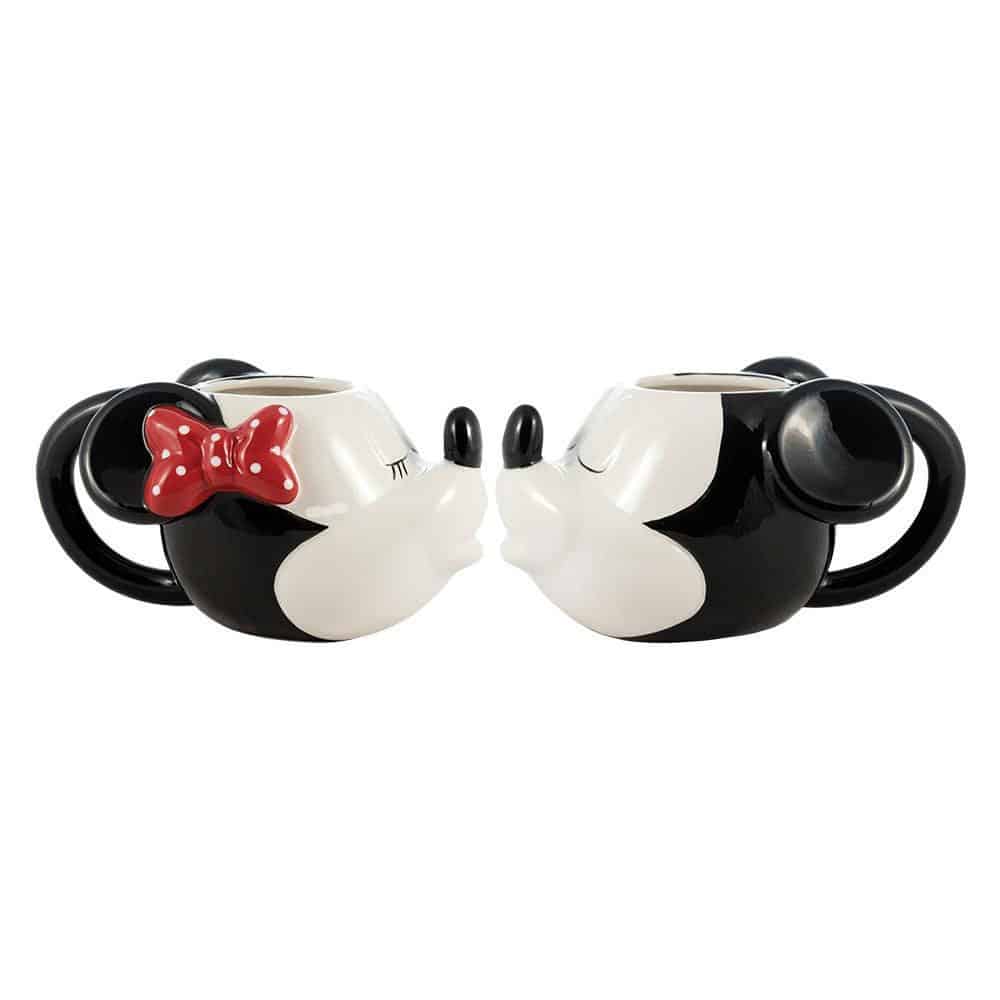 Disney - Mickey Mouse and Minnie - Kissing Sculpted Ceramic Mug (Set of 2)