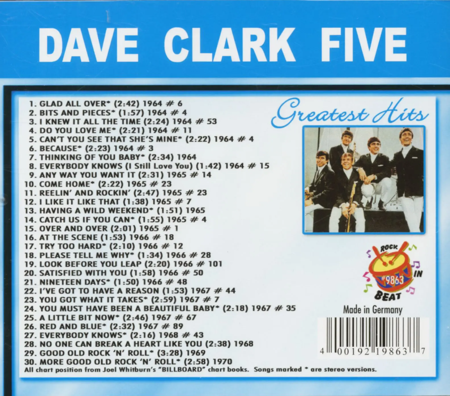 The Dave Clark Five - Greates Hits 30 Tracks 17 in Stereo New & Mint
