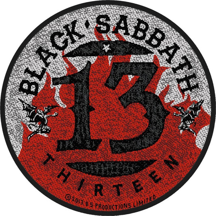 Back Sabbath - Sew-On Patch 13 / Flames Circular (New & Sealed)