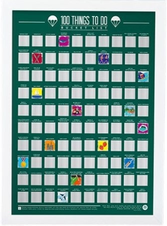 Scratch Off Bucket List Poster: 100 Things to Do