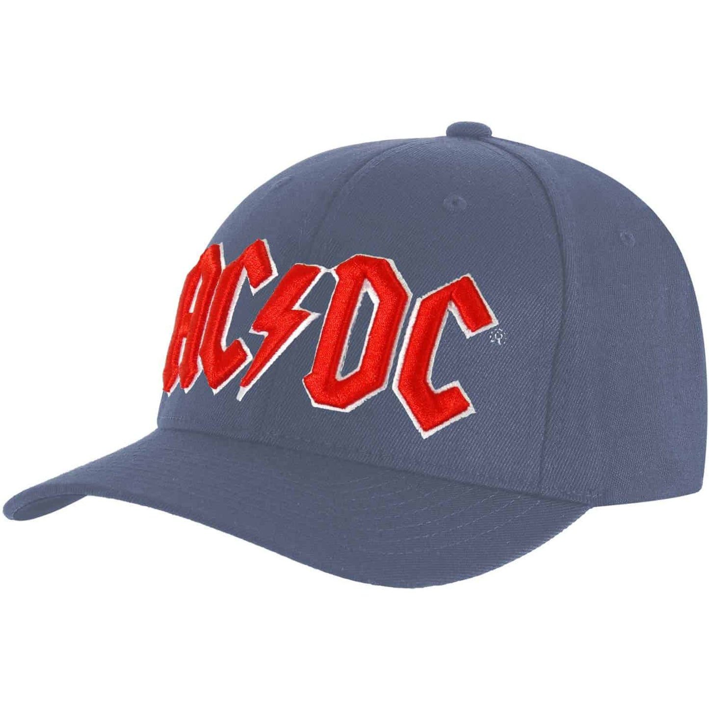 AC/DC - Red Logo Baseball Cap - Adjustable Denim Blue Baseball Cap
