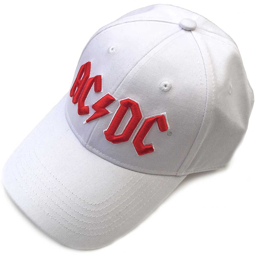 AC/DC - Red Logo Baseball Cap - Adjustable White Baseball Cap