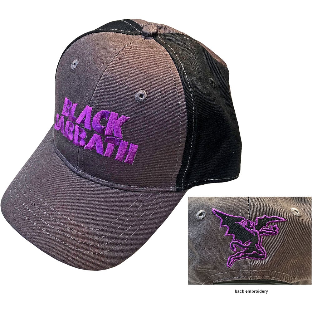 Black Sabbath - Wavy Logo - Adjustable Black & Charcoal Grey Baseball Cap