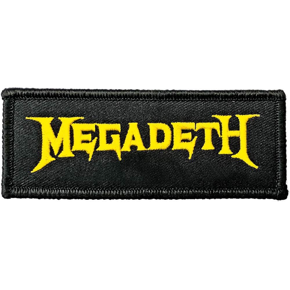 Megadeath - Logo Iron-On Patch - Black & Yellow 4" x 2" Brand New