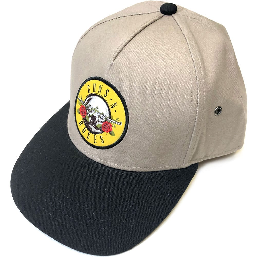 Guns N' Roses - Circle Logo - Adjustable Sand/Tan & Black Snapback Baseball Cap