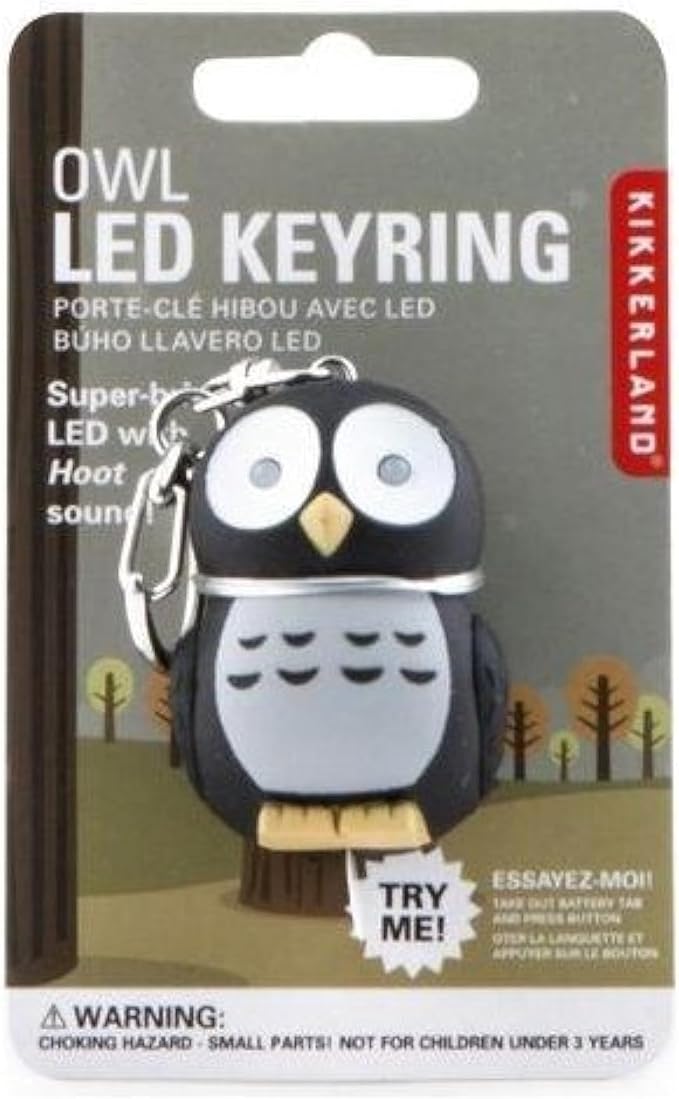 🦉Owl LED Keyring - With Super-Bright Light & Hooting Sound - From Kikkerland🦉