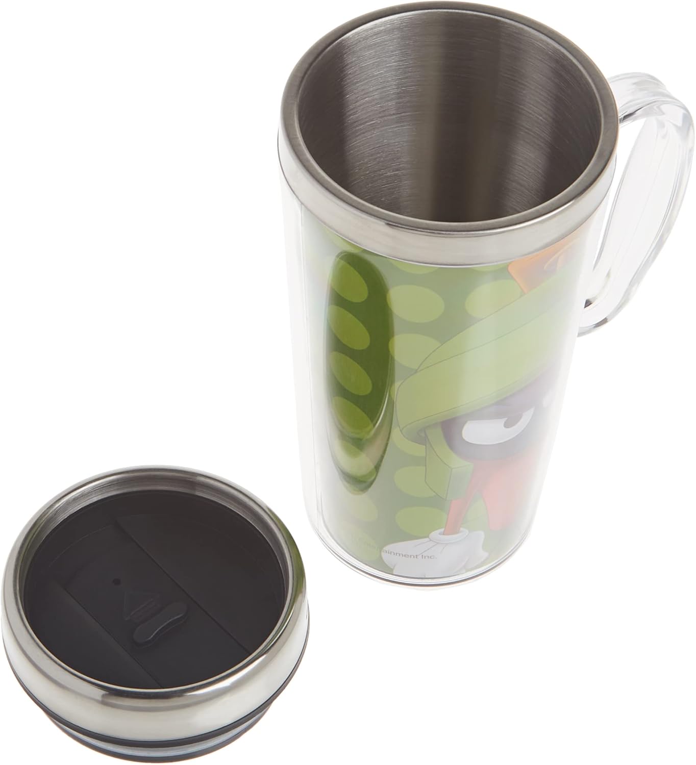 Marvin the Martian Coffee Cup Insulated Travel Mug (14 oz, Green) Spoontiques