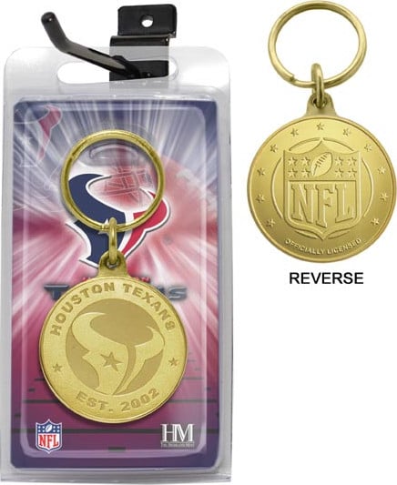 Football - Houston Texans Bronze Bullion Keychain