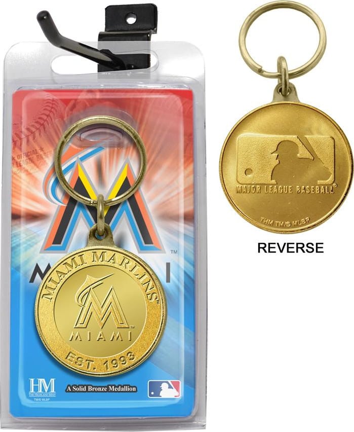Baseball - Miami Marlins - Bronze Key Chain Highland Mint New