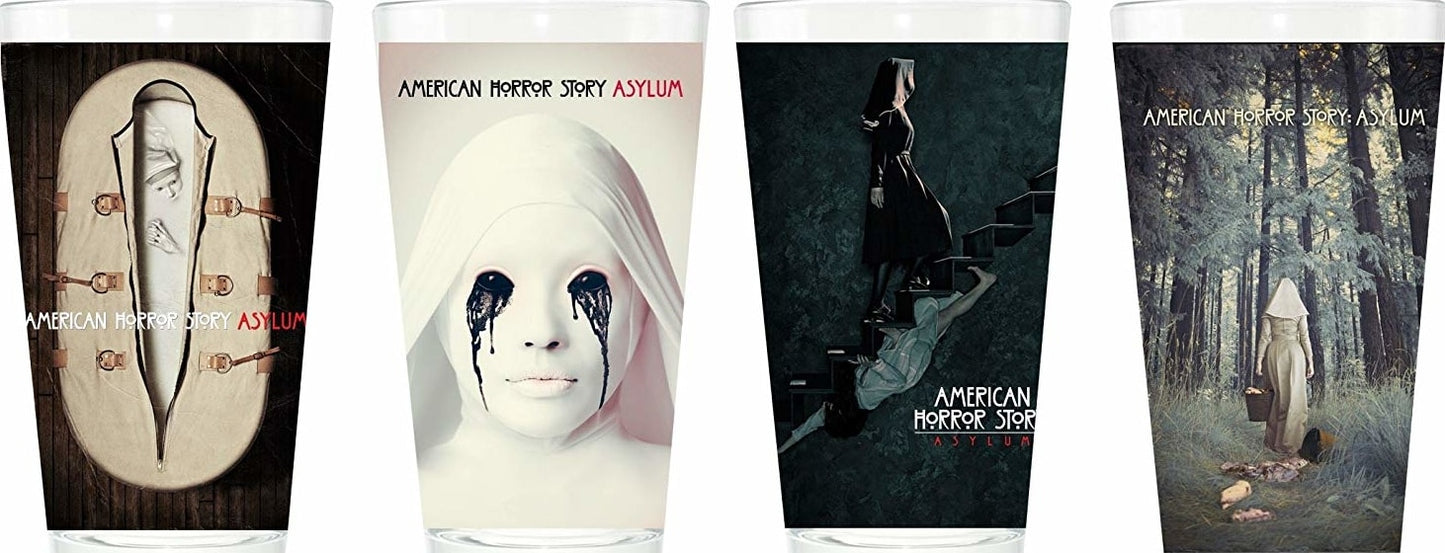 American Horror Story Asylum 4 pack Pint Glass Set