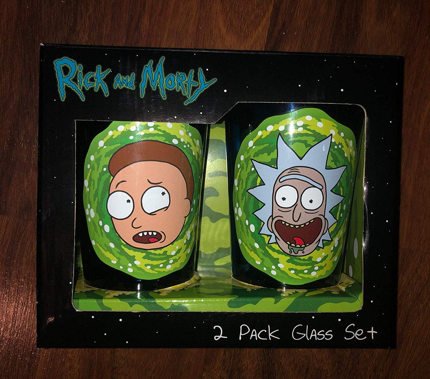 Rick and Morty 2pk Pint Set Black, Blue
