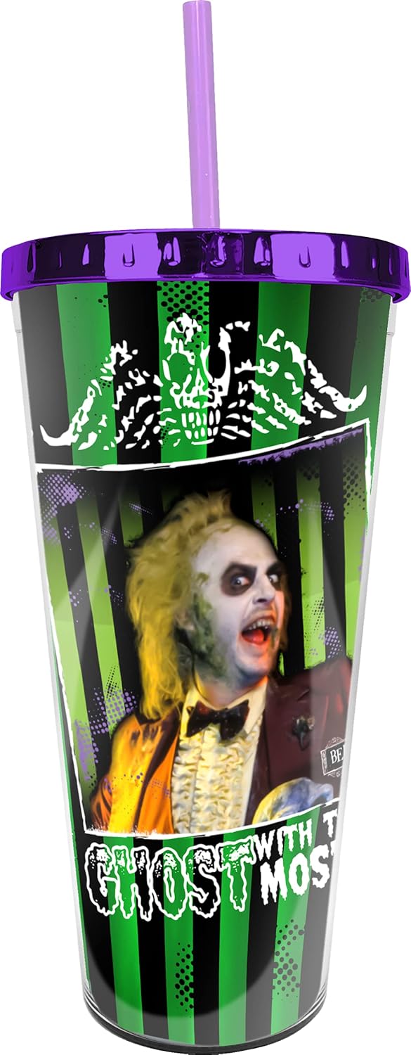 Beetlejuice 20 Oz. Foil Cup with Straw by Spoontiques