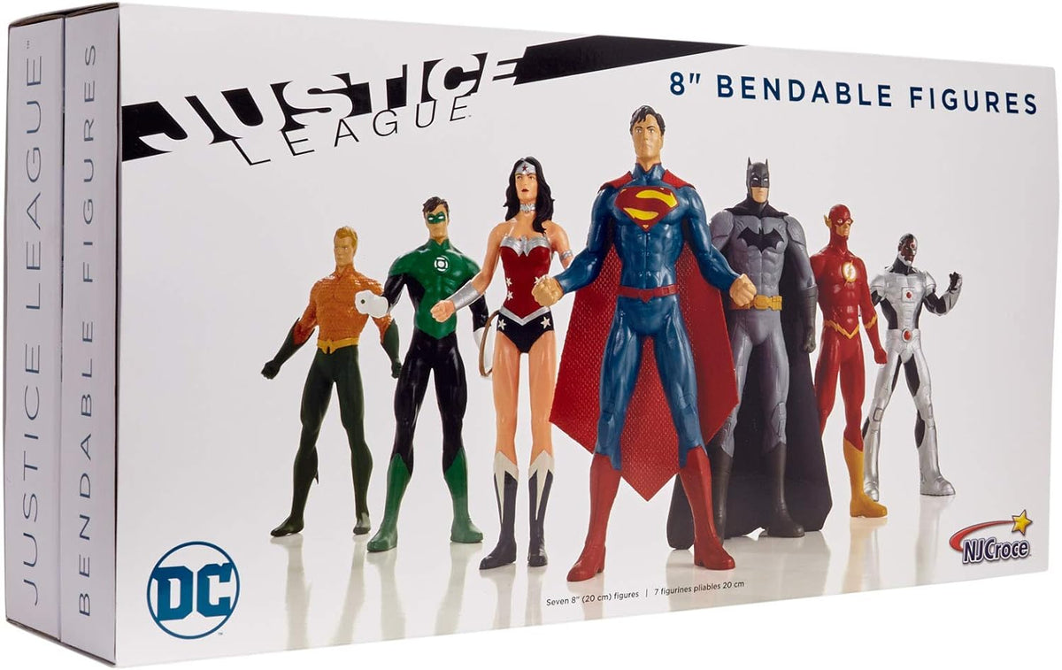 DC Comics Justice League 8" Bendable Figure Boxed Set NJ Croce DC3970 New Sealed