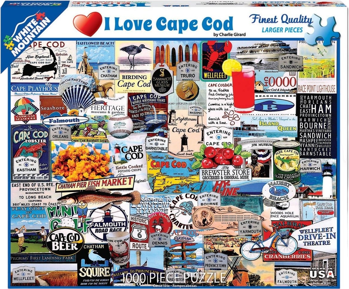 I Love Cape Cod - Puzzle (1000 Pieces) White Mountain Puzzle Co. (NEW)