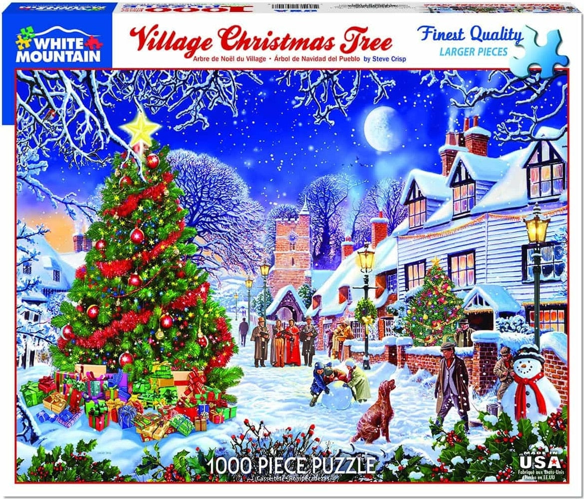 Village Christmas Tree Puzzle (1000 Pieces) White Mountain Puzzle Co. (NEW)