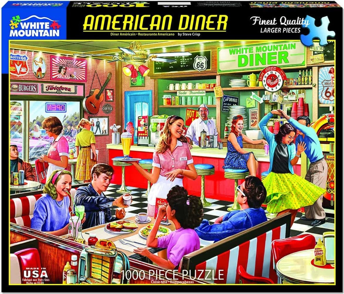 American Diner - Puzzle (1000 Pieces) White Mountain Puzzle Co. (NEW)