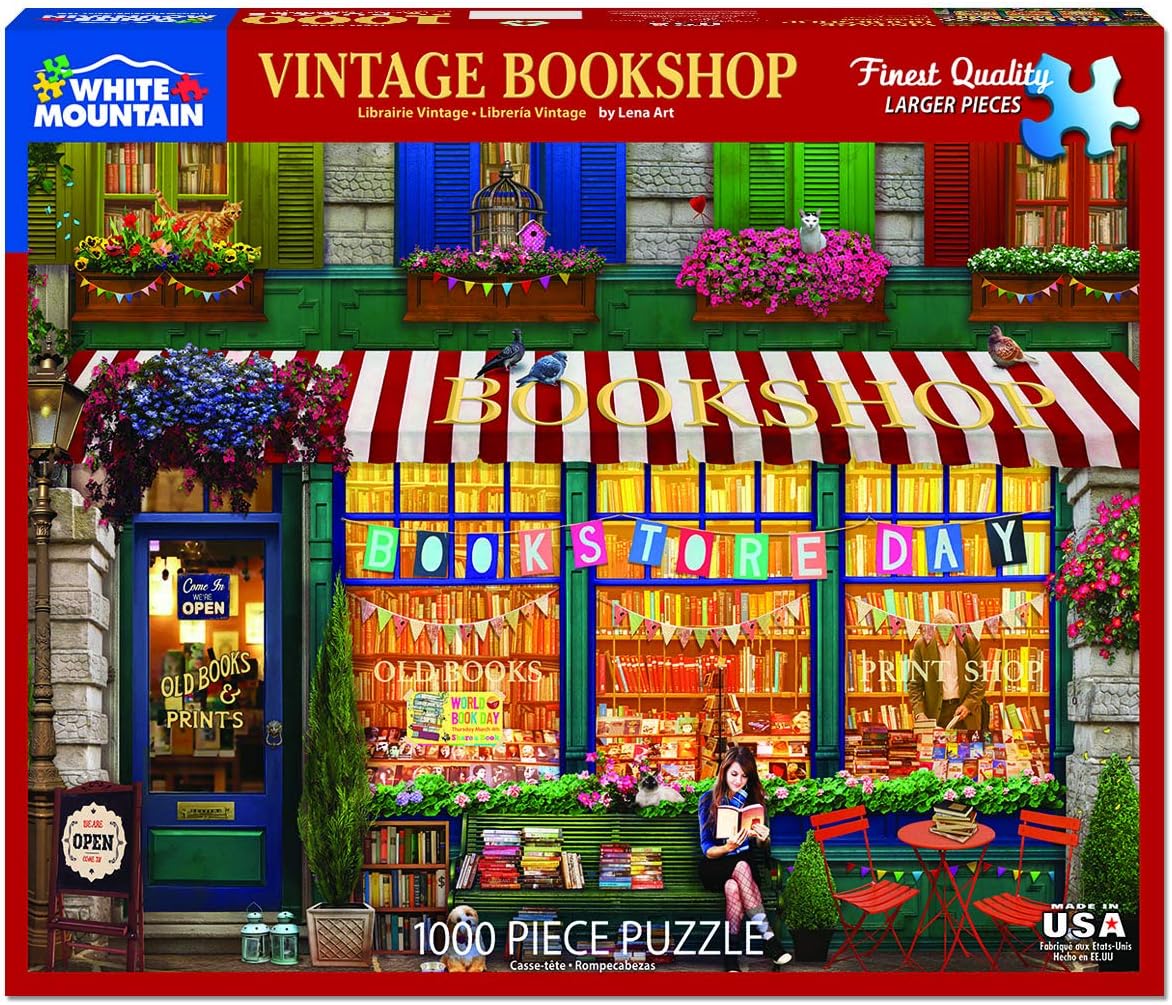 Vintage Bookshop - 1000 Piece Puzzle by White Mountain Puzzle Co. (NEW)