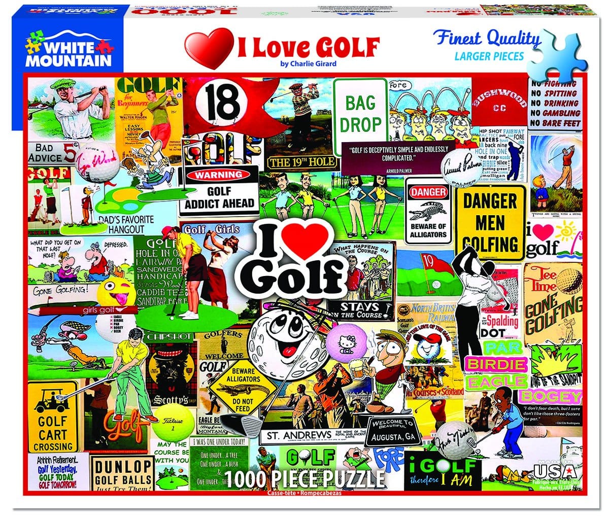 I Love Golf Puzzle (1000 Pieces) White Mountain Puzzle Co. (NEW)