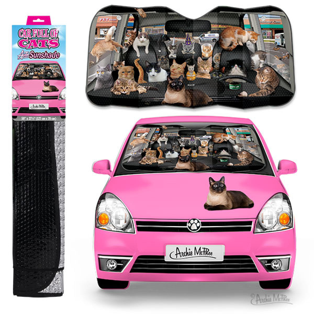 Car Full of Cats - Auto Sun Shade