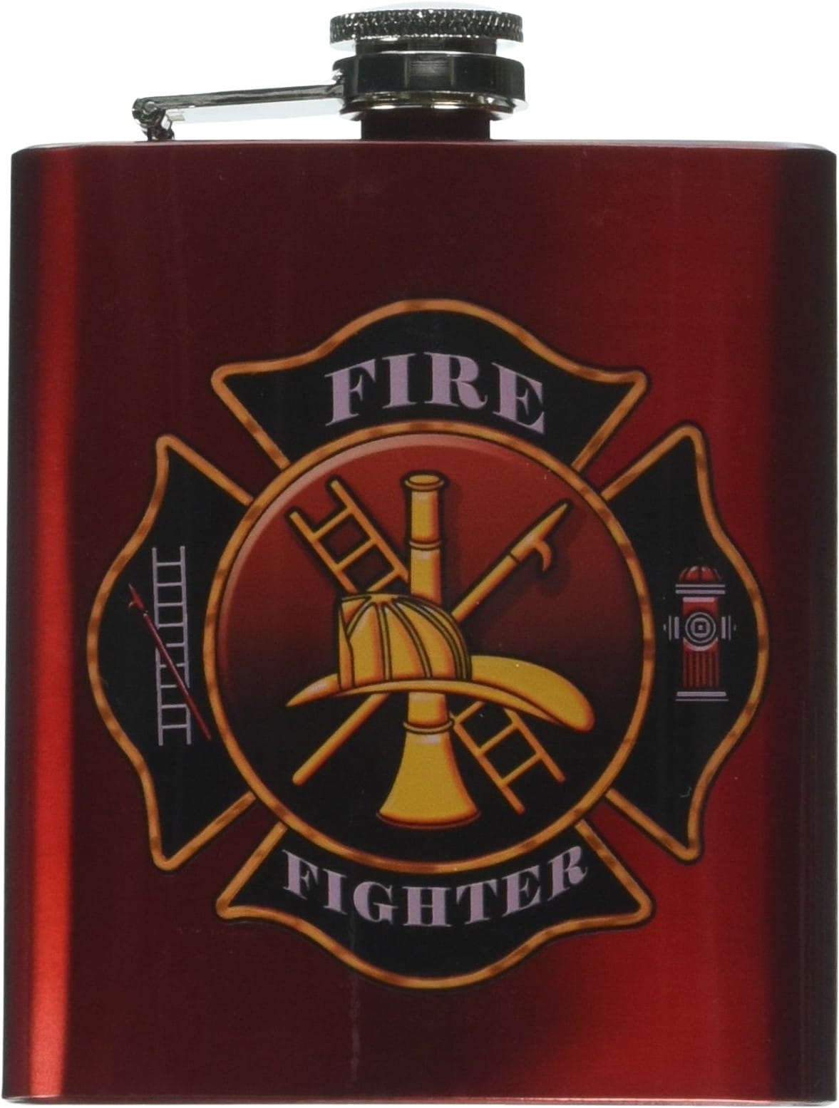 Firefighter - 7 oz. Hip Flask (Red)
