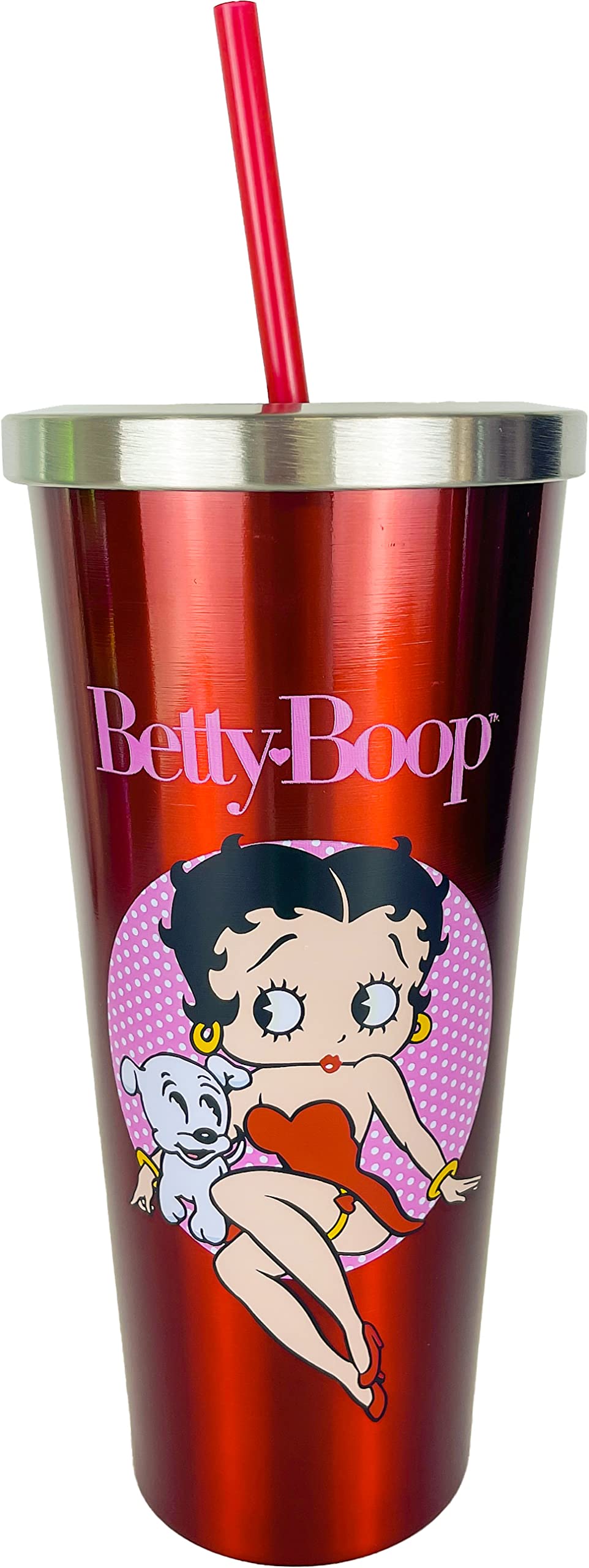 Betty Boop - 24 oz. Stainless Steel Cup with Straw