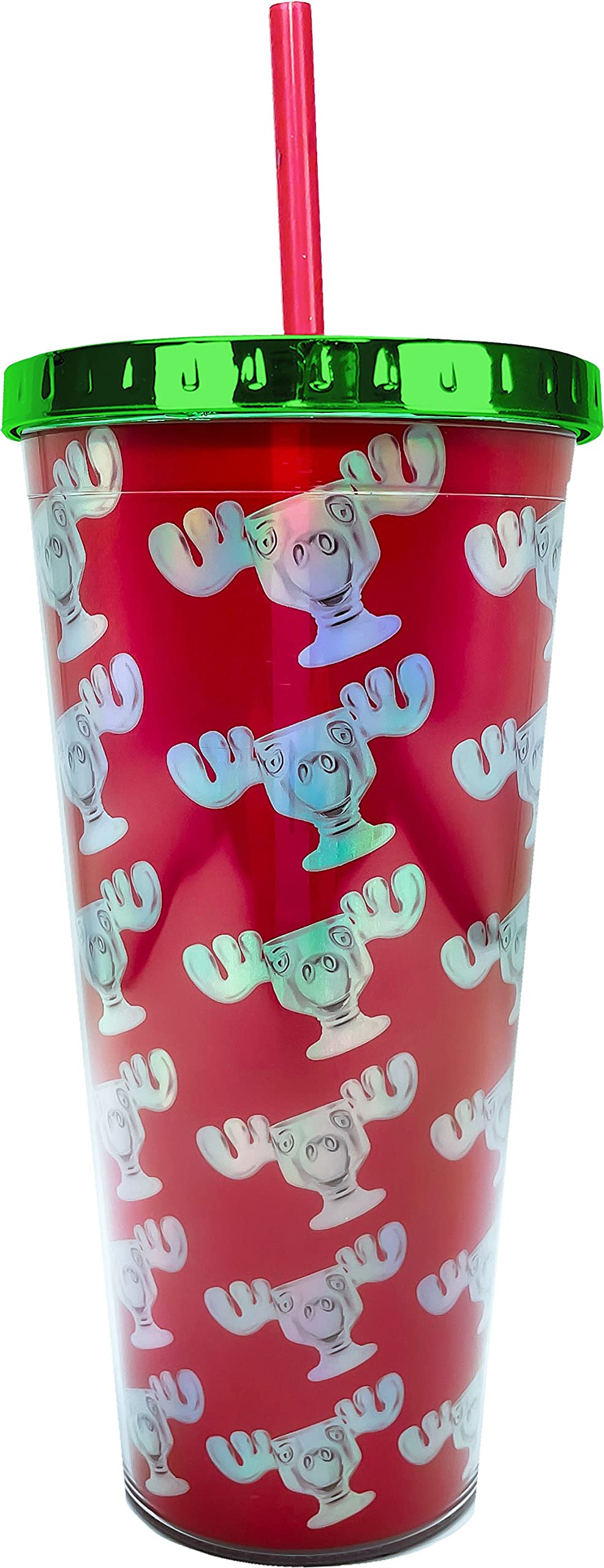 Christmas Vacation - Christmas Moose - 20 oz. Foil Cup with Straw