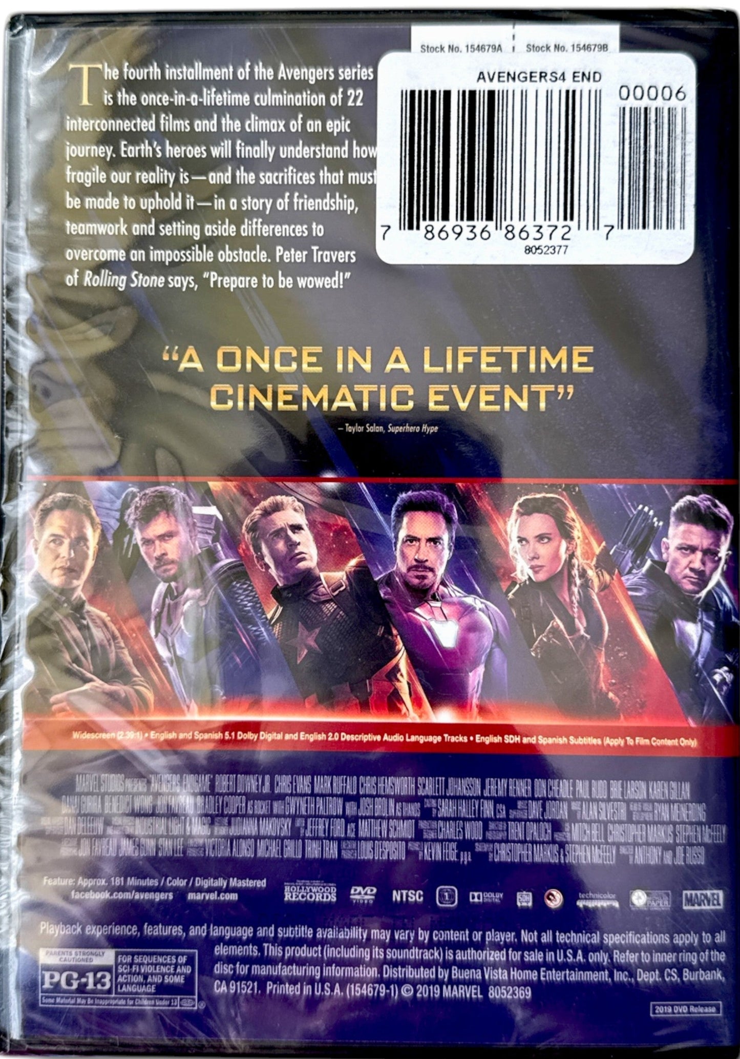 🛡️ Avengers: Endgame (DVD)Robert Downey Jr., Chris Evans, Scarlett Johansson, Chris Hemsworth, Karen Gillan