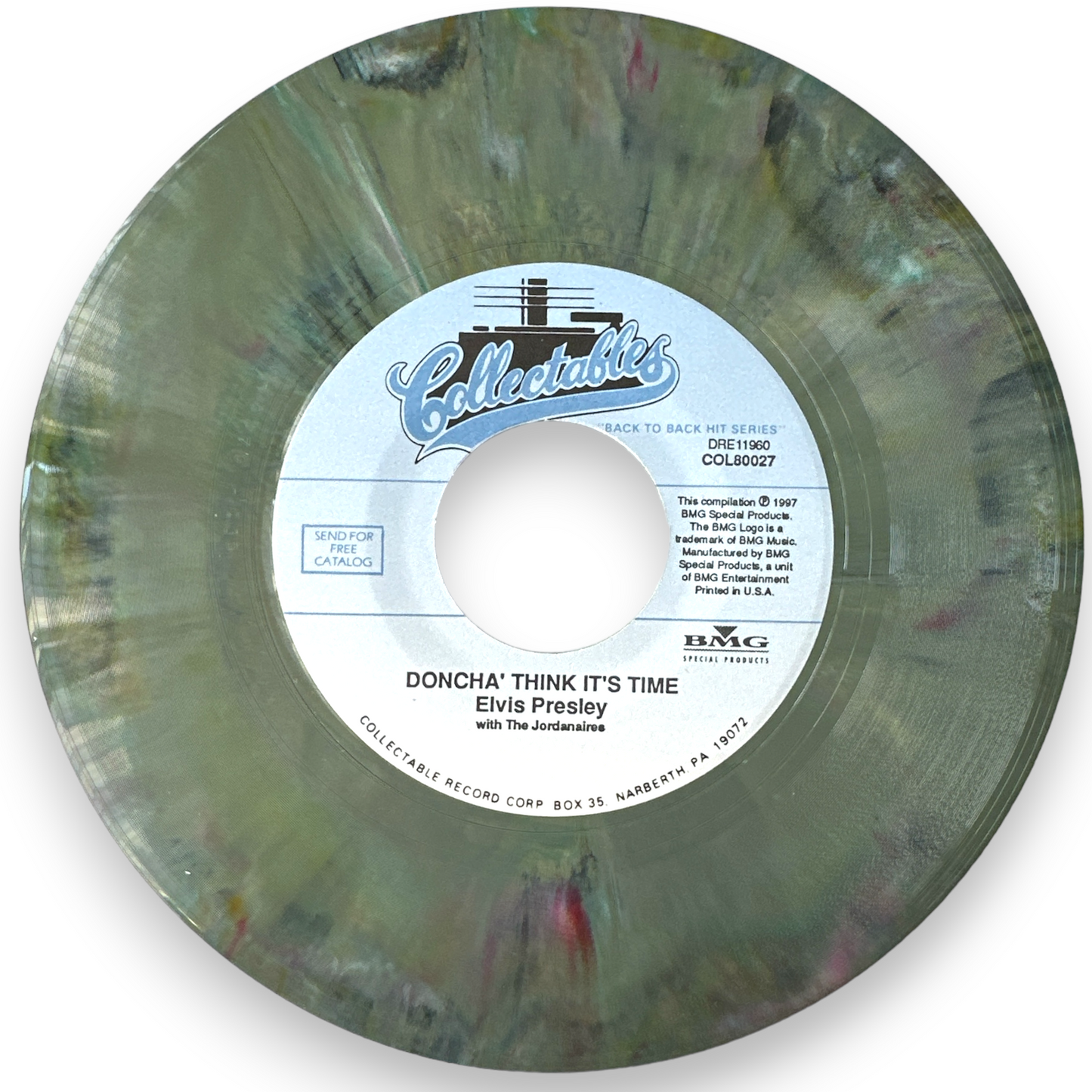 Elvis Presley – One Night / I Got Stung Elvis Presley - 7" Single - Steel Gray Marble Virgin Vinyl (New)