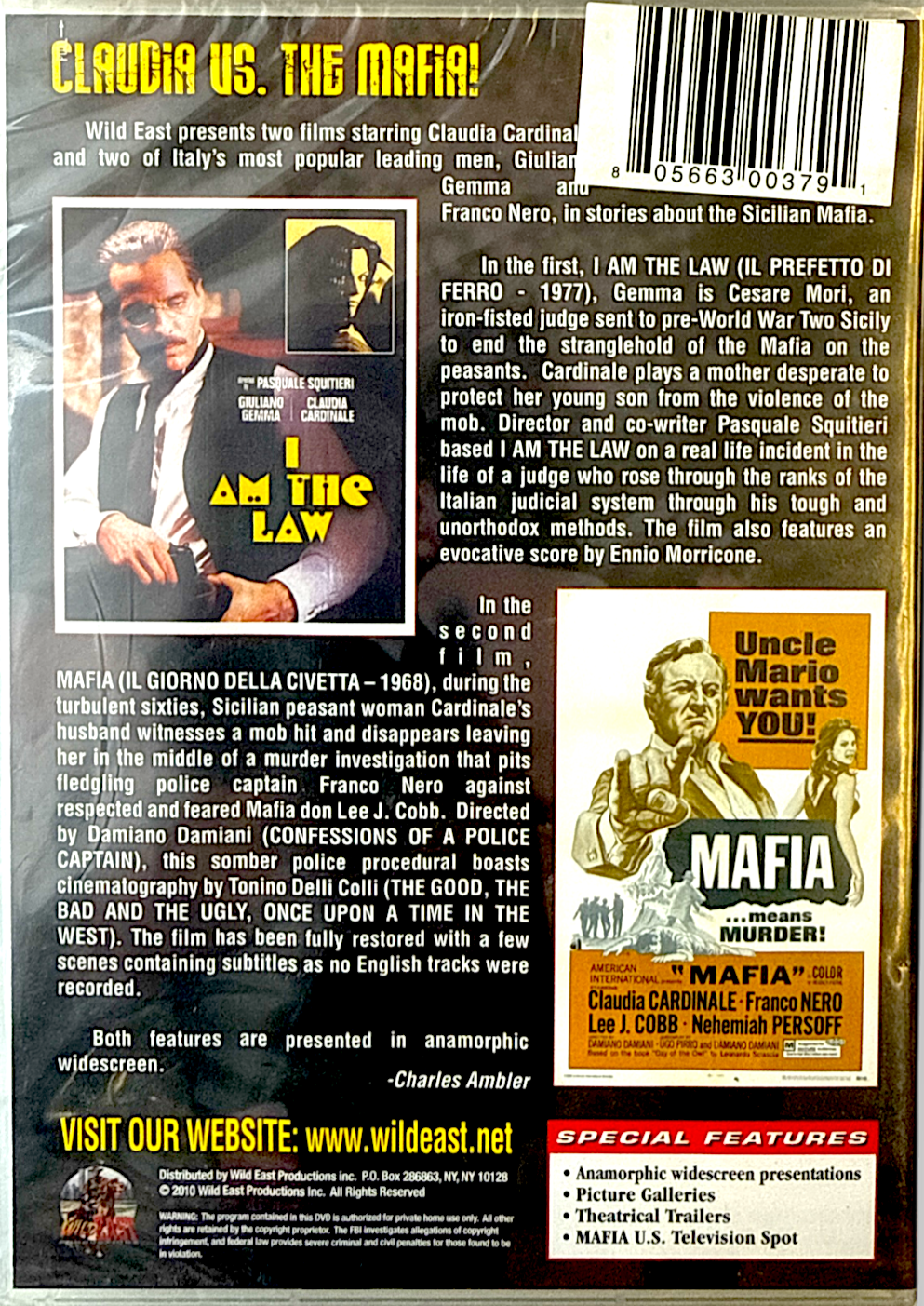 I Am the Law & Mafia (DVD) The EuroCrime Collection New & Sealed