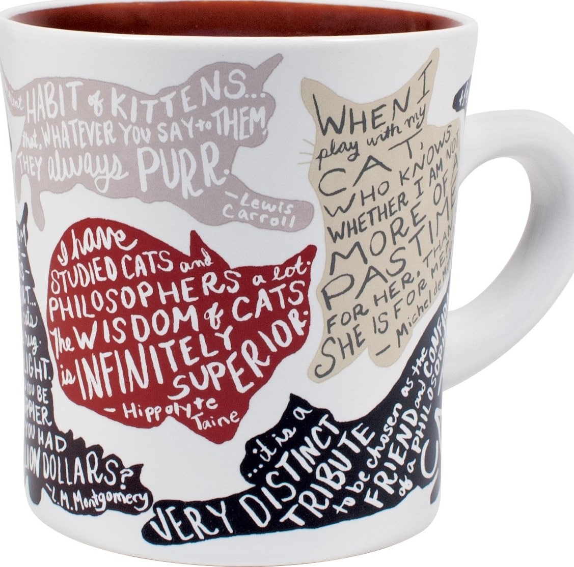 Literary Cat Mug - Kitten Quotes From Famous Writers Authors and Other Feline Lovers