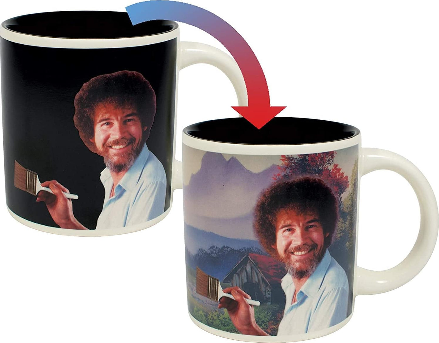 Bob Ross Self-Painting Mug - Add Coffee or Tea and a Happy Little Scene Appears