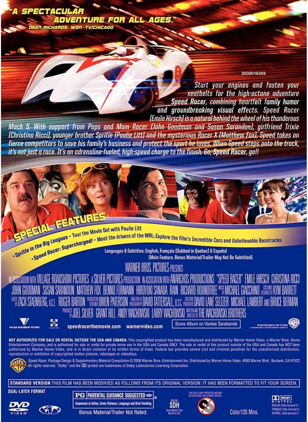 Speed Racer (Full Screen Edition) - DVD New & Mint (Hard To Find)