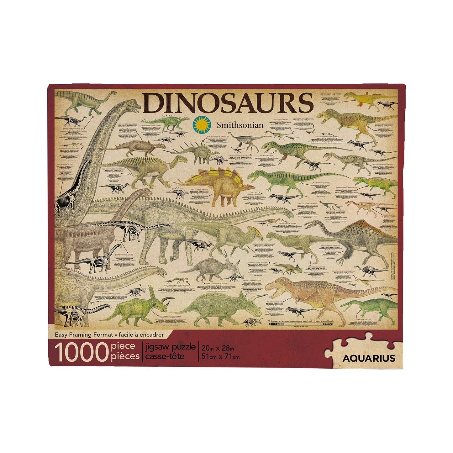 Smithsonian Dinosaurs 1000-Piece Jigsaw Puzzle Aquarius NEW
