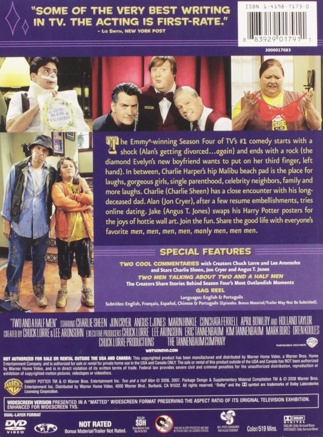Two and a Half Men: Season 4 - Complete DVD Box Set 4 Disc Set