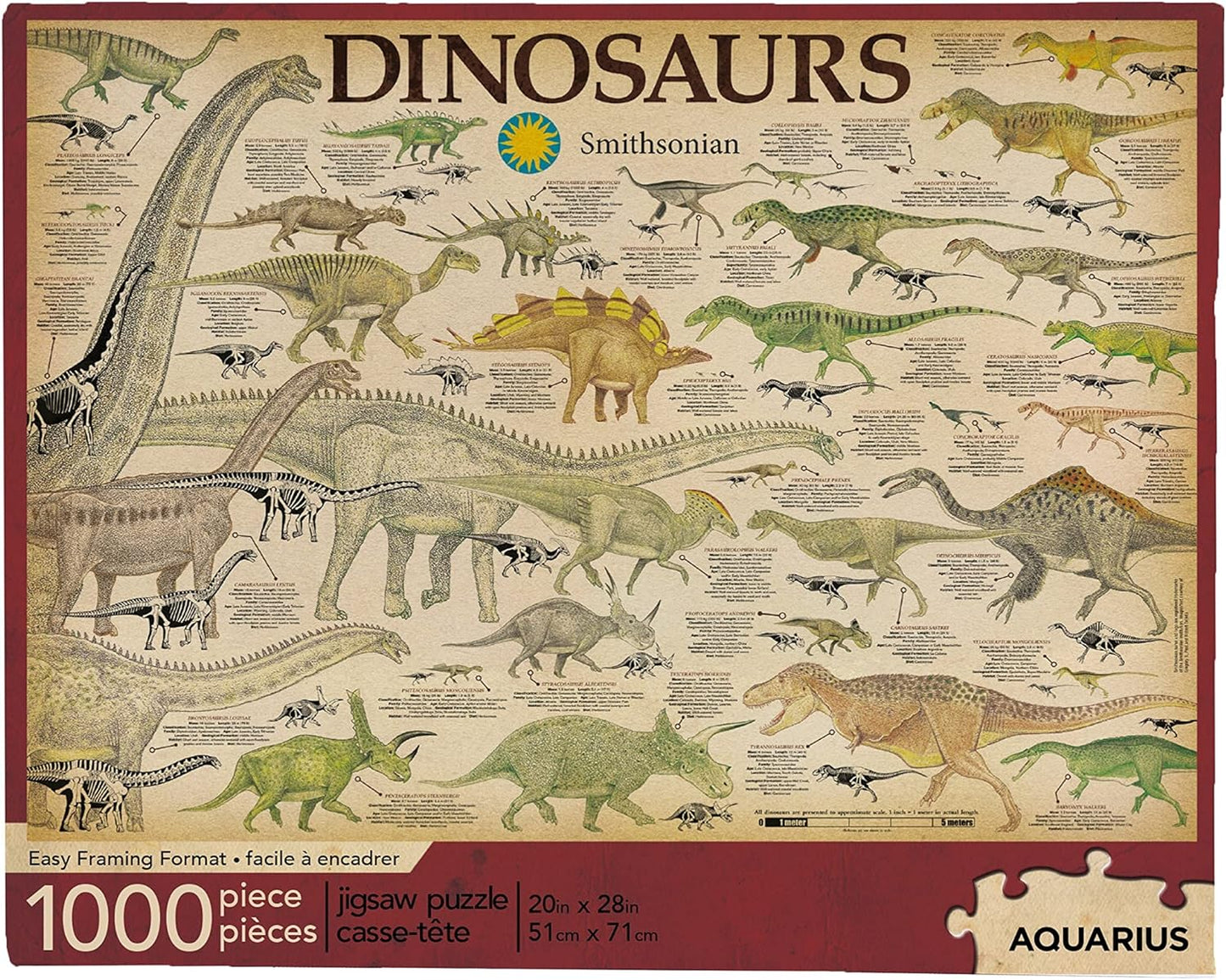 Smithsonian Dinosaurs 1000-Piece Jigsaw Puzzle Aquarius NEW
