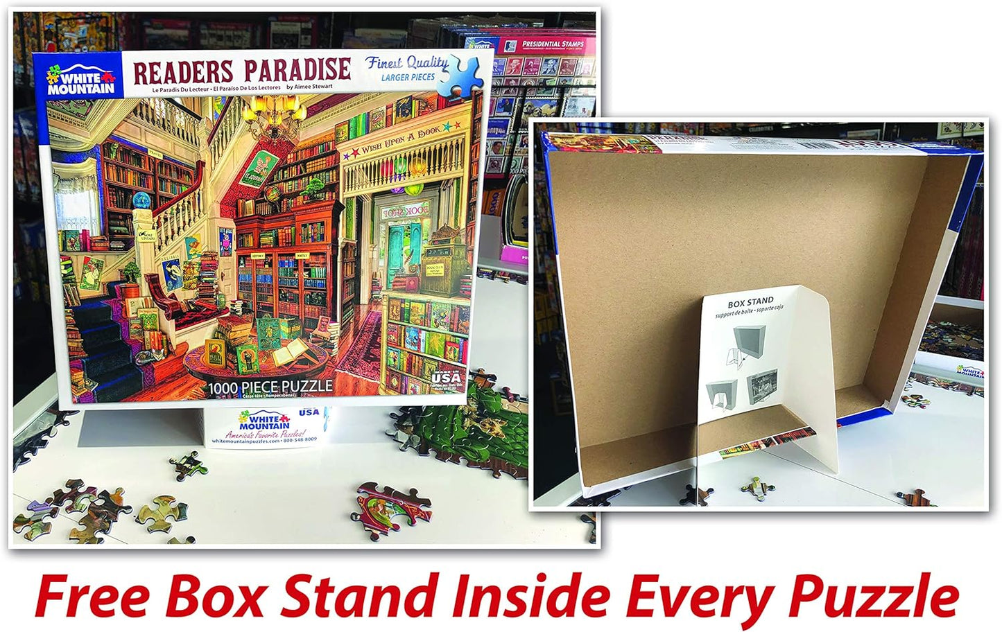 Vintage Bookshop - 1000 Piece Puzzle by White Mountain Puzzle Co. (NEW)