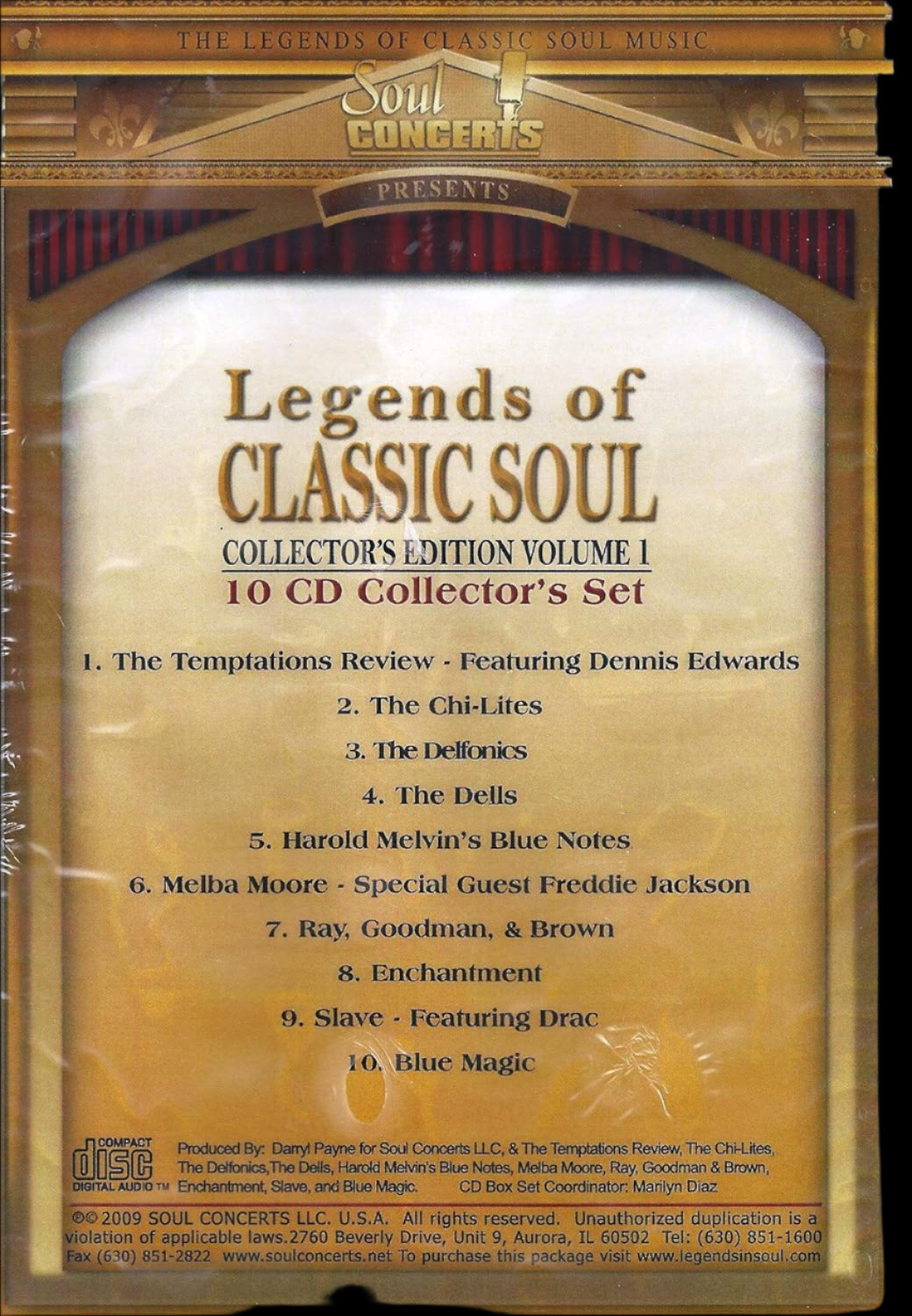 Legends of Classic Soul, Volume 1 – 10-CD Set! Soul Concerts Featuring Iconic Performances from Legendary Artists