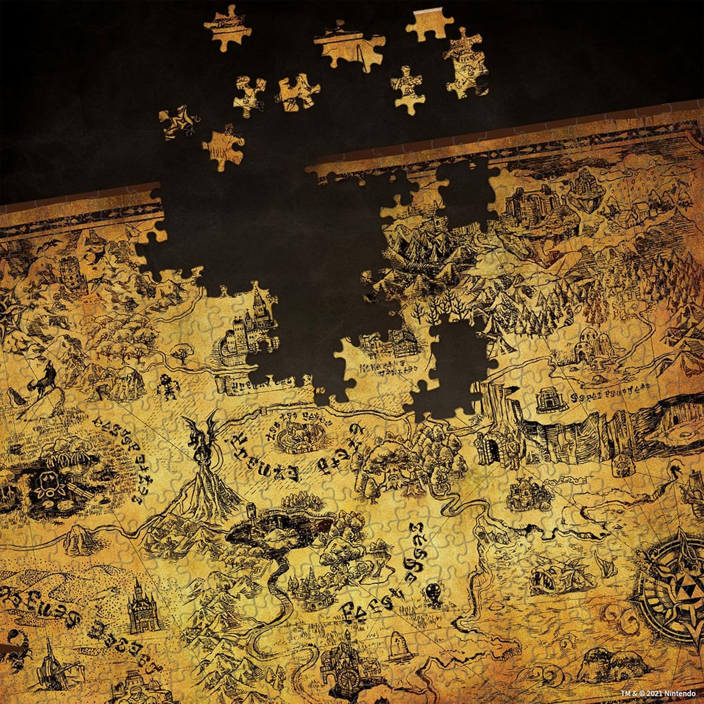 The Legend of Zelda Hyrule Map 1000-Piece Jigsaw Puzzle – Official Nintendo Licensed NEW
