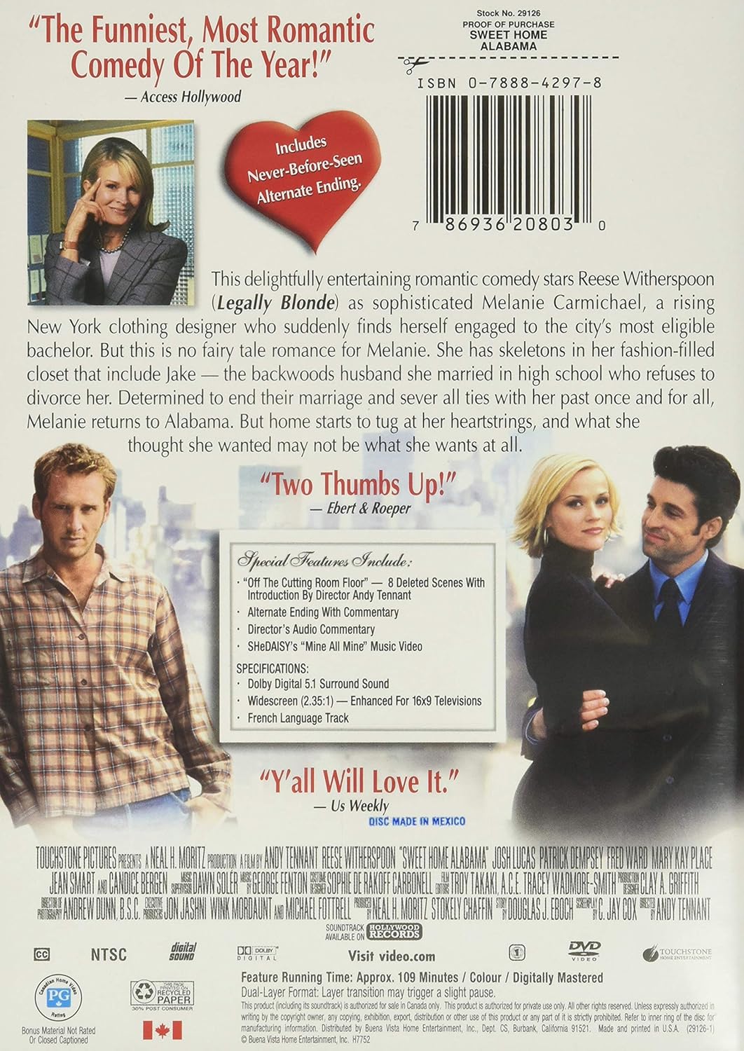 π Sweet Home Alabama β Special Edition DVD (New & Mint)